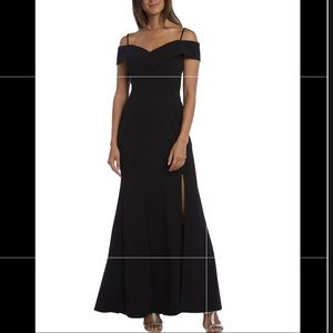 Long black nightway evening gown